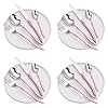Elegant Cutlery Set 16 Serves 4 Pieces Stainless Steel Silverware Set Dining Flatware Modern Travel Silverware Set Home and Restaurant Cutlery Set