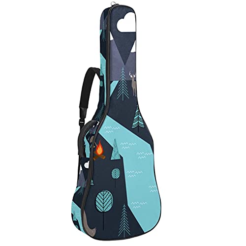 Sac à dos guitare acoustique antichoc 106cm pour guitare classique à motif ours et éléphant