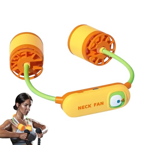 Ventilador de cuello, ventilador pequeño de doble cabeza, herramienta de refrigeración silenciosa de 3 velocidades para trabajo, oficina, lectura, viajes, deportes al aire libre, mujeres y hombres