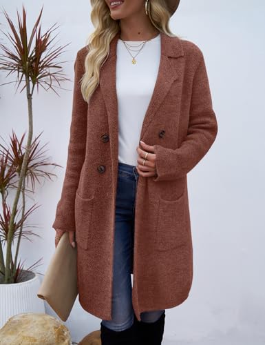 Image of CiCiBird Women Fall Long Cardigan Sweater Trendy Knit Jacket Coat Dressy Blazer Coatigan