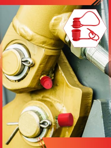 Image of Pushglossy 4 Sets 1 /2 Inches Coupler Dust Cap and Plug Rubber Covers Heavy Duty Dust Caps for Couplings