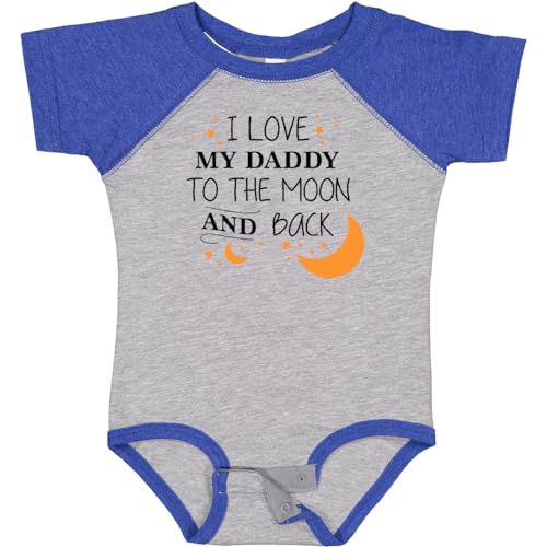 inktastic I Love My Baby Bodysuit Newborn Baseball Heather and Royal 2962d