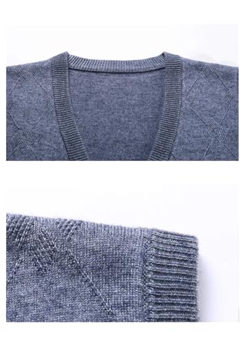 Mens Winter Fashion Knit Sweater Vest V Neck Woolen Casual Sleeveless Cardigan3