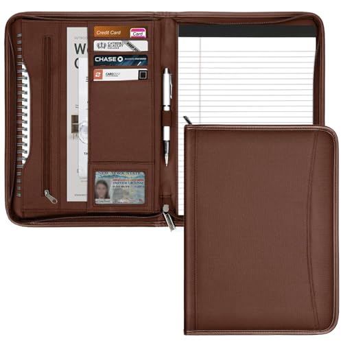 Porte-documents A4 zippé marron pour protéger vos notes et organiser vos dossiers