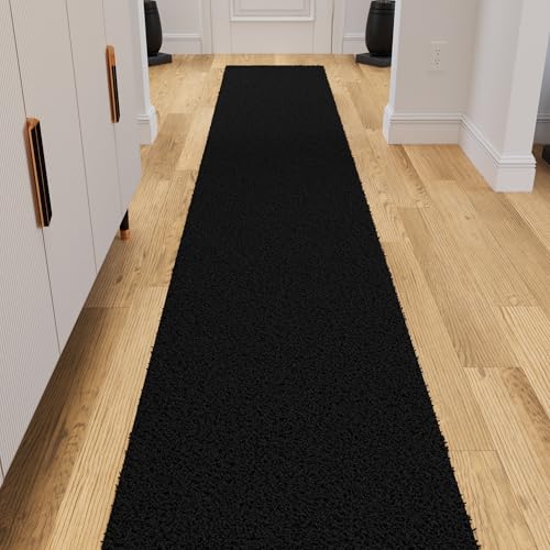 Ottomanson Alfombra corredor Shag negra 2' x 14' miniatura 1