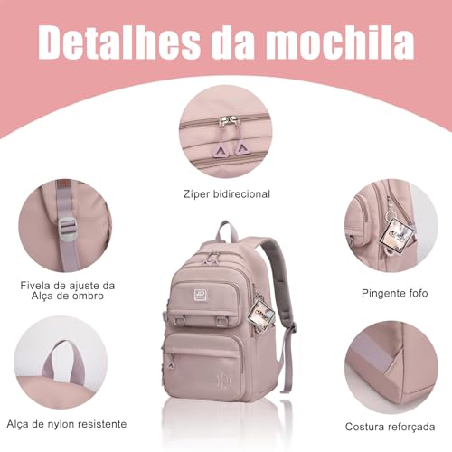 Mochila Feminina Bolsa Escolar Impermeável Para Notebook 15,6 Polegadas- Mochila Casual Grande de Ny