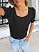 ANRABESS Womens Tops Summer Sweaters Dressy Casual Work Blouses Square Neck Ruffle Short Sleeve Tee Shirts 2026 Fashion Tunic Black Large