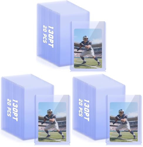 Image of DEDC 20 Top Loader Thick Card Load Holder Storage for Trading Cards Sports Sleeves Hard Plastic 130 Point Protective Toploaders 3 inchX4 inch Rigid Memorabilia Collectibles (Pack of 3)