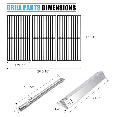 Image of Replacement Parts for Monument Grill 35633 41847NG 24367 24633 17842, A0212804 Cooking Grid A0212926 Main Burner D010012307 Flame Tamer Igniter for 35633 Monument Grill 4-Burner Grill