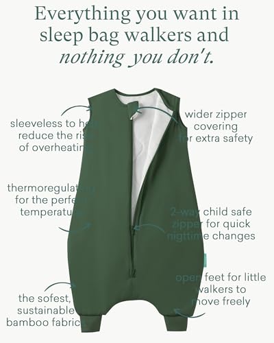 Image of PurComfy Supersoft Toddler Sleep Sack with Feet 1.0 TOG Premium Bamboo Viscose Sleep Bag Walker with Legs 12-18-24-2t-4t-5t