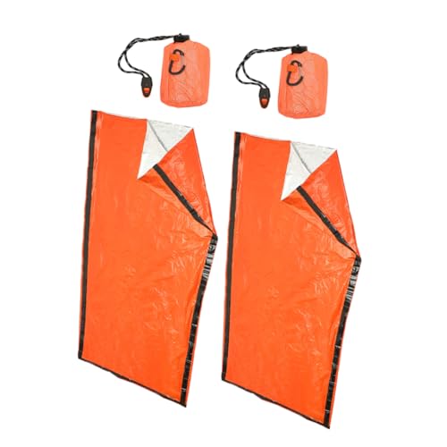 ibasenice 2pcs Pe Film Survival with Drawstring Sack Lightweight Emergency Bivy Sack for Camping Hiking Travel and