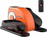 Under Desk Elliptical Machine for Seniors Rehab Electric Seated Leg Foot Pedal Exerciser Bike, Portable Trainer for Home & Office with Remote and LCD Monitor (Orange)