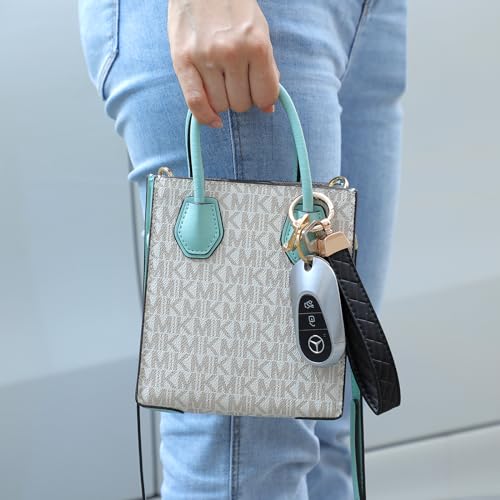 Weixiltc Leather Wristlet Keychain, Car Key Chain Holder with 2 Key Ring & Anti-Lost D Ring, Key Fob Wristband for Women - Image 6