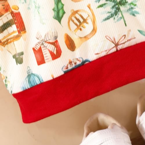 Toddler Boys Girls Sweater Autumn/Winter Long Sleeve Strips Christmas Day Cartoon Print Sweater Girls Hoodies Size 10122