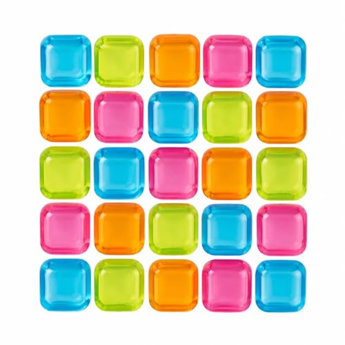 Resusable Ice Cubes 20 Pack for BBQs Garden Parties Summer - Assorted Colours | Washable Reusable | Bright Colours | Fast Freeze | Compact Easy to Store