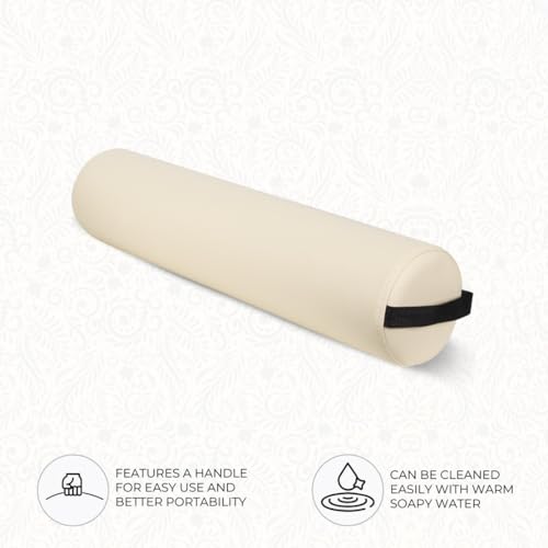 Image of ForPro Professional Collection Full Round Bolster Pillow, Creme, Oil and Stain-Resistant, for Massage and Yoga, 6 inch R x 26 inch L (Pack of 2)