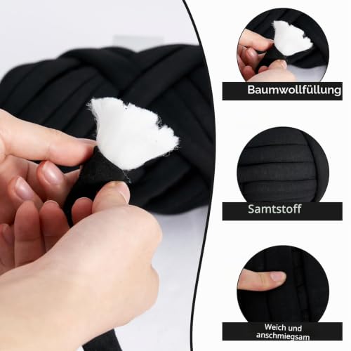 Fegat Armstricken XXL Wolle 500g Schwarz – Bild 3