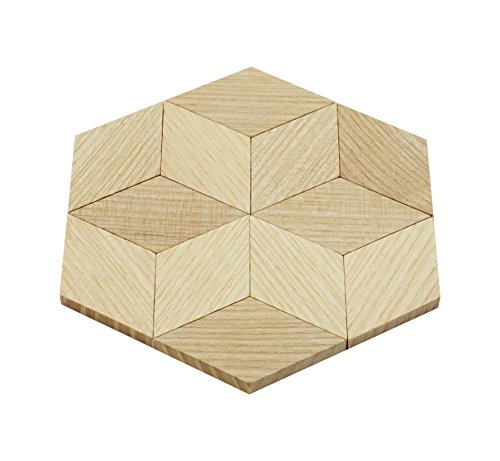 2.3"X1.34" Wood Diamond Shape Unfinished Wood Mosaic Tile - 30 Pcs #TOP6