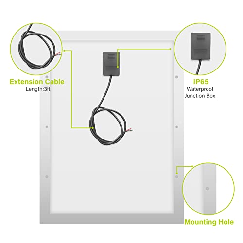 Newpowa 9Bb 30W 12V Solar Panel High-Efficiency Monocrystalline 12V Pv Module Designed For 12V Off Grid System, Charge Your 12V Battery Of Rv, Boat, Camper, Trailer, Gate Opener(30W New) #TOP4