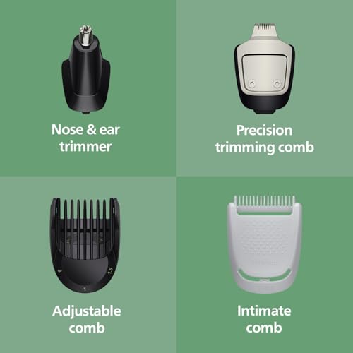 Image of Philips India's No.1 Men's Trimmer | Single stroke beard trimming | 10-in-1 All in One Grooming Kit- Head to Toe | Detail trimmer attachment | 90 min. runtime | 5 yrs* warranty | MG3941