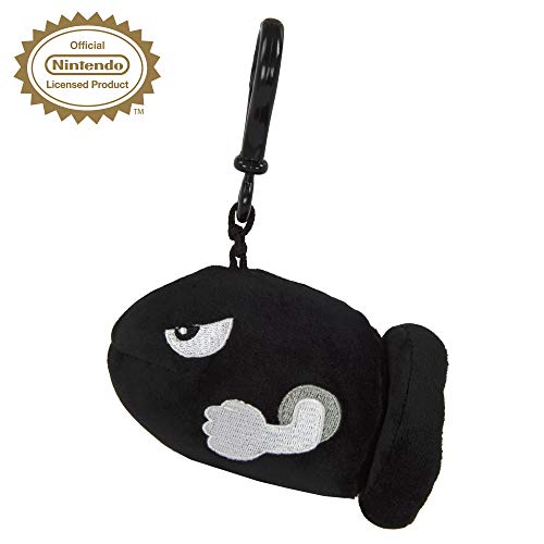 Image of Mario Kart Bullet Bill Plush Toy 10 cm, Nintendo and Mario Merchandise for Retro Gaming Fans, Clip-on Toy and Desk Gadgets and Gaming Desk Accessories, Suitable from 4 Years Old