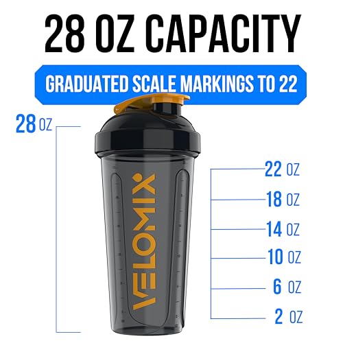 Image of VELOMIX -2 Pack- 28 oz Protein Shaker Bottles for Protein Mixes - 2x Wire Whisk | Leak Proof Shaker Cups for Protein Shakes and Pre Workout | Protein Shaker Bottle Pack (A8) Golden Stone