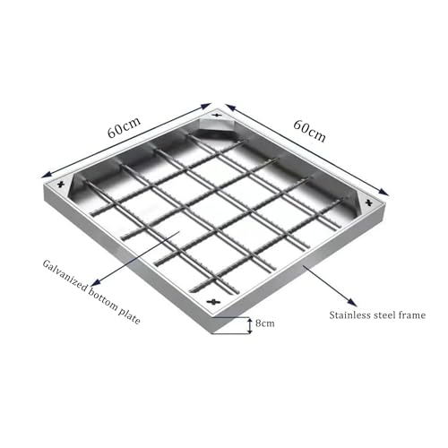 Tapa de drenaje de piso de acero inoxidable con base hermética para proyectos modernos 2
