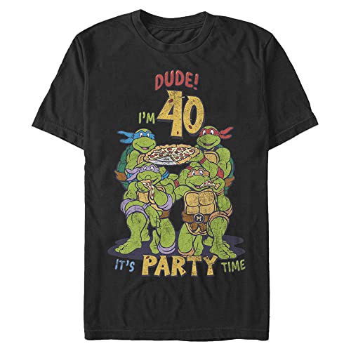 T-shirt Ninja 40 Ans Homme Nickelodeon | Haut Anniversaire Graphique Noir