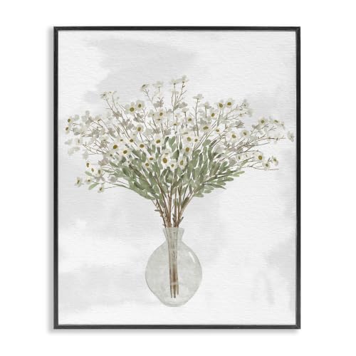Delicate White Daisy Wildflowers, 24 x 30 Inch Framed Giclée Print