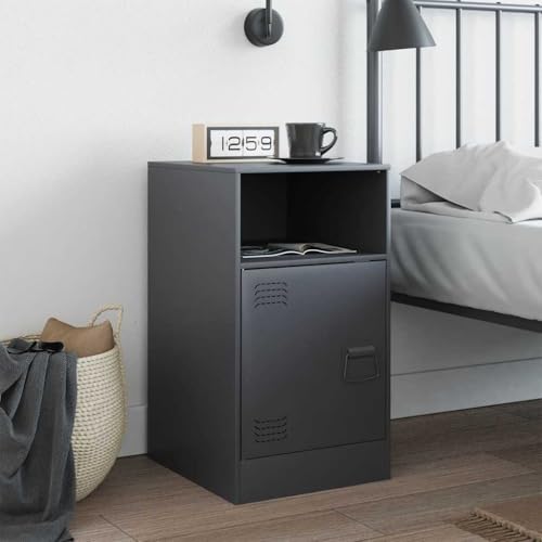 Table d'appoint anthracite 34,5cm meuble de rangement industriel pour salon
