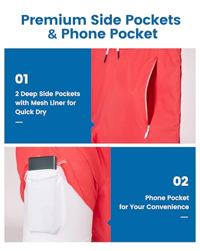 Image of maamgic 5inch Mens Swimming Trunks with Compression Liner 2-in-1 Swim Trunks Stretch Quick Dry Swim Shorts Zipper Pockets