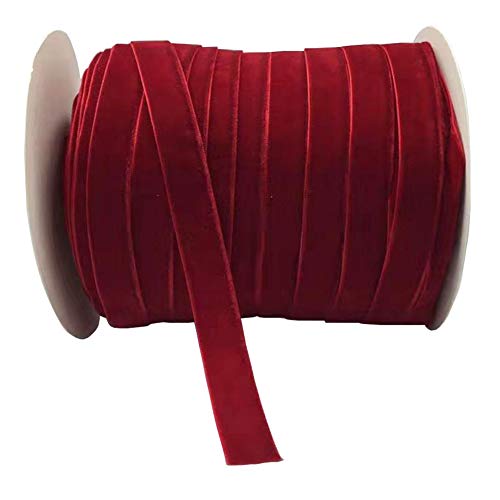 Image of 10 Yards Velvet Ribbon Spool (Red, 5 /8 inch)