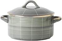 Vista 1 de ITAOCA Soup Pot Phnom Penh Ceramic Double Ear Soup Bowl Instant Noodles with Cover Salad Bowl Noodle Bowl Soup Pot Large Instant Noodle Pot