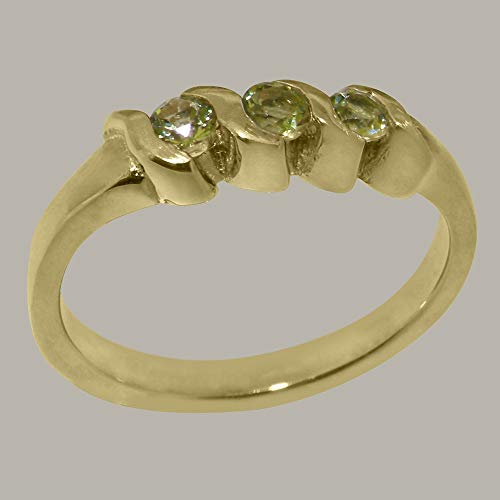 Letsbuygold 14K Yellow Gold Natural Peridot Womens Promise Ring - Size 7 #TOP1