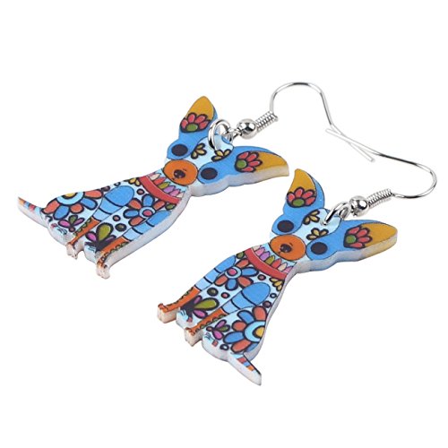 Bonsny Acrylic Drop Chihuahuas Dog Pets Earrings Funny Design Lovely Gift For Girl Women Fashion Jewelry (Brown) #TOP1