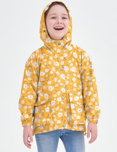 Avoogue Toddler Rain Jacket Windbreaker Lined Raincoat Waterproof Hooded Lightweight Rain Coats With Pockets 4-12Y4
