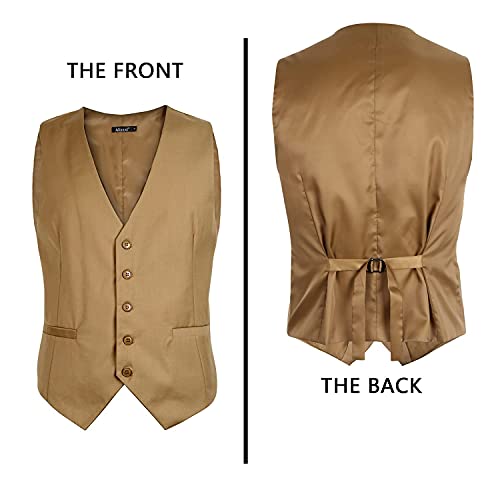 Image of Alizeal Mens Classic Solid Suit Vest Regular Fit Tuxedo Waistcoat | Classic for Wedding Business Daily Wear Wedding