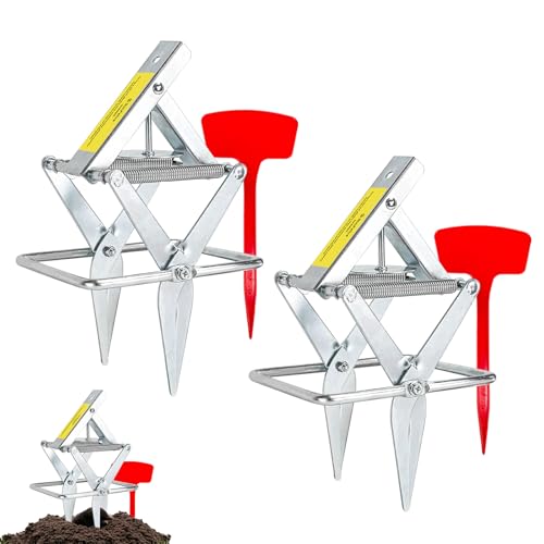 Simfelice 2 Pack Upgraded Mole Traps Heavy Duty Scissor Mole Trap for Lawns Galvanized Steel Reusable Traps that Work Best Gopher Killer Easy One-Step Setup