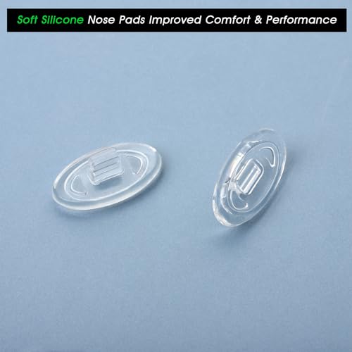 Image of Acefrog 4 Pairs Upgraded Nose Pads for Oakley Whisker, WireTap, Half Wire 2.0, Crosshair 2.0, Square Wire 3.0; for Maui Jim Eyeglass Sunglass, Push-in Nose Piece Replacement, Anti-Slip, Clear
