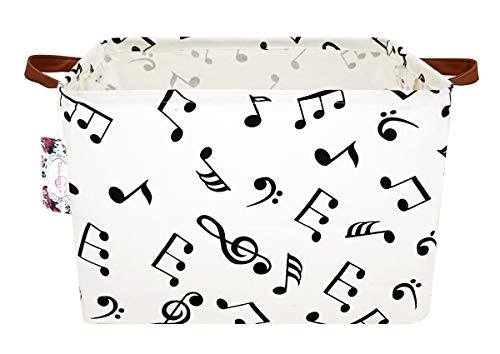 Image of TIBAOLOVER Rectangular Kids Storage Bin Gift Basket Baby Organizer Shelf Book Basket Room Decor (music)