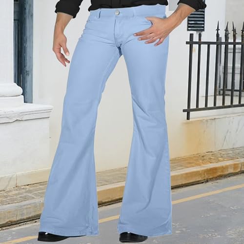 Mens Slim Fit Jeans Bell Bottom Jean for Men Fashion Pants 70s Disco Pants for Men Vintage Denim Pant4