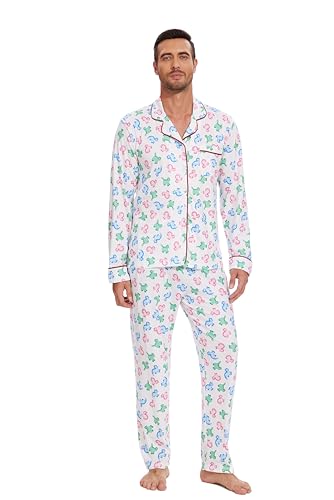 ICHIHSUE Men Adult Christmas Winter Long Shirt Pajama...