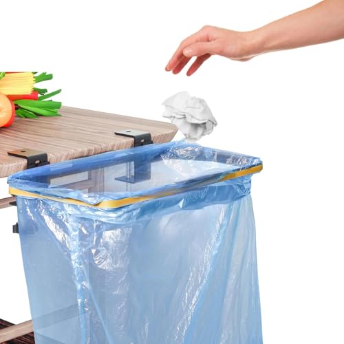 Image of mumisuto Trash Bag Holder, Over The Cabinet Trash Bag Holder for Kitchen, Stainless Steel Under Sink Bag Holder, Garbage Bag Holder for Kitchen, Cabinet, Camping, Picnics (Without Garbage Bag)