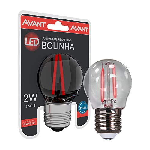 Lâmpada Bolinha LED, 2W, Filamento vermelho, Soquete E27, Bivolt, Avant