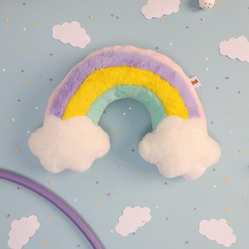 Image of Mirada Rainbow Face Soft Toy - 40cm | Vibrant & Super Soft Plush Pillow Toy for Kids & Adults | Cozy Colorful Room Decor Cushion for Girls, Boys & Return Gift Ideas
