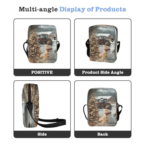 Crossbody Bag Christmas Snowman Winter Messenger Bag for Women Men Purse Shoulder Bag Satchel Bag with Adjustable Strap 202b68364