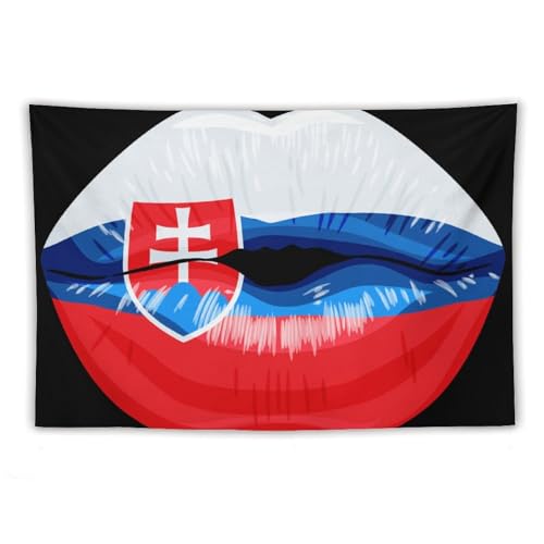 Tapisserie murale drapeau slovaque XingFox 152x229 cm motif lèvres déco chambre