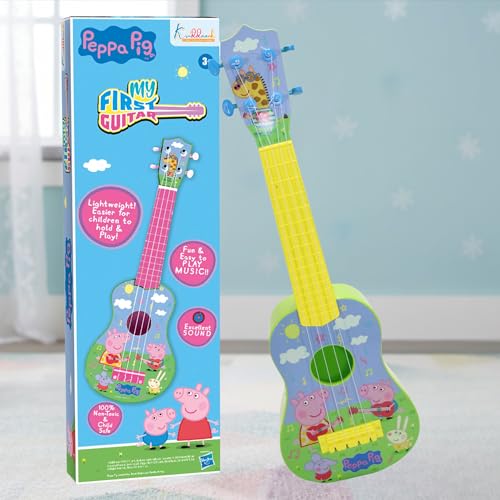 Image of Hasbro Peppa Pig Theme Guitar (Big) Interactive Sounds, Birthday Present Musical Instrument for Kids | Fun & Educational Toy for Kids | Safe, Engaging & Interactive Play