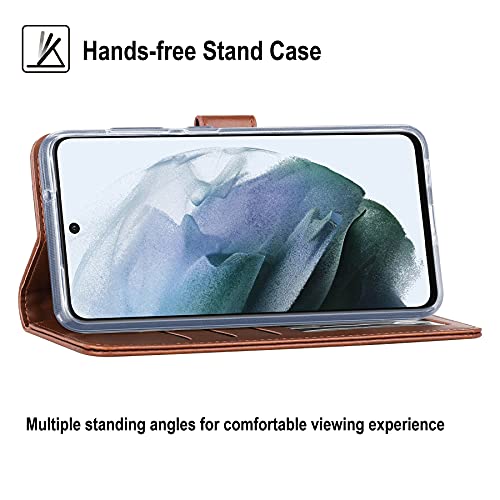 Cresee Case for Samsung Galaxy S21 FE 5G, PU Leather Wallet Flip Cover [3 Card Slots 1 Money Pocket] [Magnetic Closure] [Stand Kickstand] Folio Phone Case for Galaxy S21 FE - Brown - Image 5