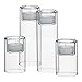 CYS EXCEL Hurricane Pack of 6 Tealight Glass Candle Holders-4.5 inch Tall, open at each end, wedding centerpiece, versatile, flowers vase